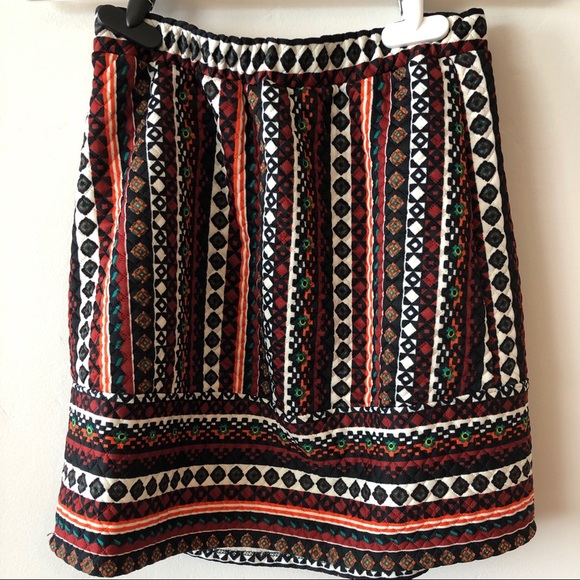 Xhileration Aztec Print Skirt Elastic Waist - Picture 4 of 6